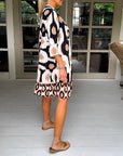 Printed 3/4 sleeve dress