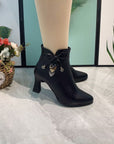 Fashion Pointed Toe Ankle Boots With Bow