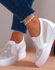 Women's Sneakers With White Crystals