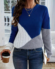 Women's Color Block Drop Shoulder Sweater