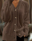 Women's Casual -Colored Cable Knit Cardigan