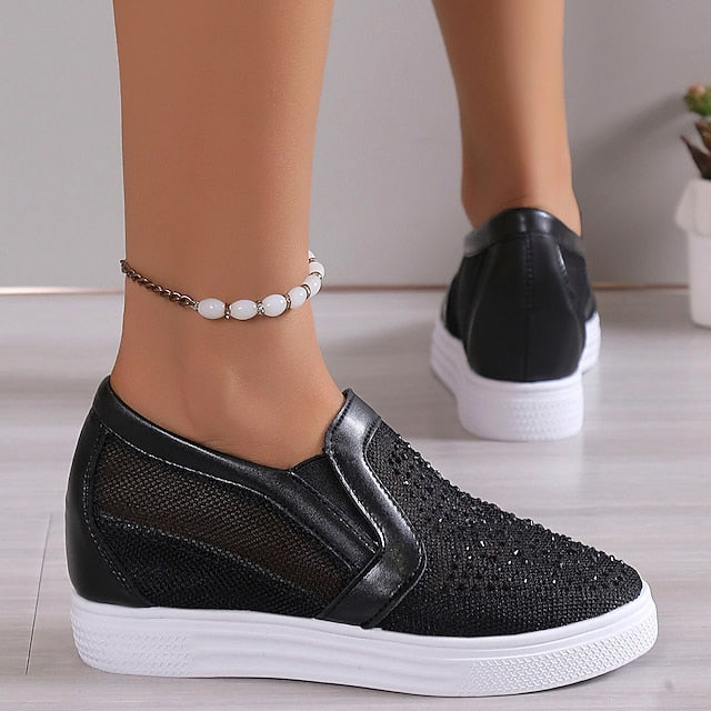 Women&#39;s Sneakers With White Crystals