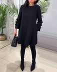 Casual Knee Length Dress with Long Sleeve