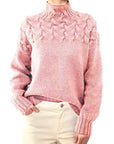 Women's High Collar Long Sleeve Sweater