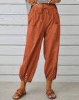 High Waist Wide Leg Cotton Pants