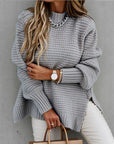 Women's Turtleneck Side-Slit Sweater