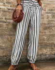 High Waist Striped Pants