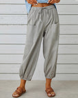 High Waist Wide Leg Cotton Pants