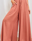 High Waist Elastic Wide-Leg Pants