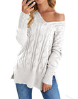 Women's V-neck Knitted Sweater