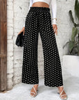 Polka Dot High Waist Wide-Leg Pants