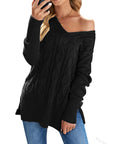 Women's V-neck Knitted Sweater