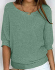 Women's Round Neck 3/4 Sleeve Sweater