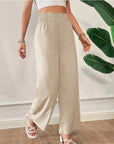 High Waist Slim Wide-Leg Pants