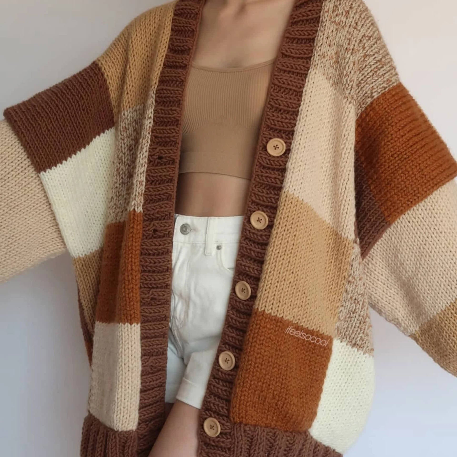 Women&#39;s Thinner Patchwork Cardigan
