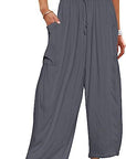 Elastic Waist Pleated Wide Leg Pants