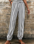 High Waist Striped Pants