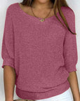 Women's Round Neck 3/4 Sleeve Sweater