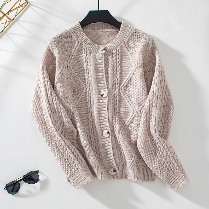 Women Casual Ribbed Button Down Cardigan