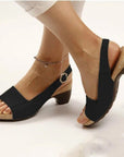 Summer Thick Heel Buckle Sandals