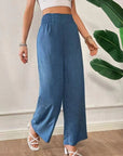 High Waist Slim Wide-Leg Pants