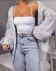 Women's Thickened Mohair Cardigan Sweater