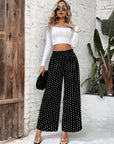 Polka Dot High Waist Wide-Leg Pants