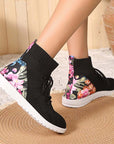 Lilia – Comfortable mid-high sneakers with floral detail on the heel