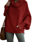 Women's High Collar Pullover Sweater