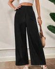 High Waist Slim Wide-Leg Pants