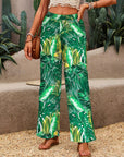 Tropical High Waist Wide-Leg Trousers