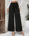 Polka Dot High Waist Wide-Leg Pants