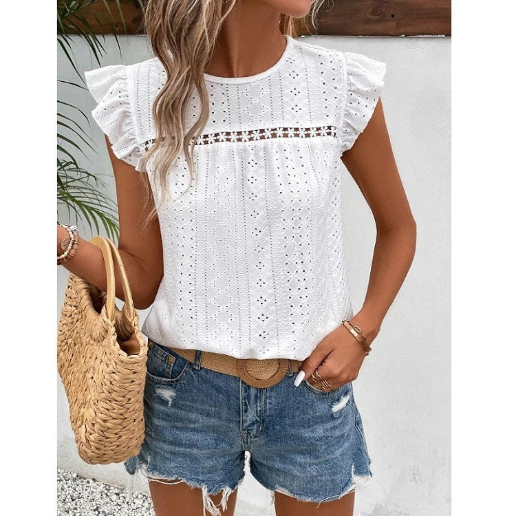 Elegant Ruffle Sleeve Top