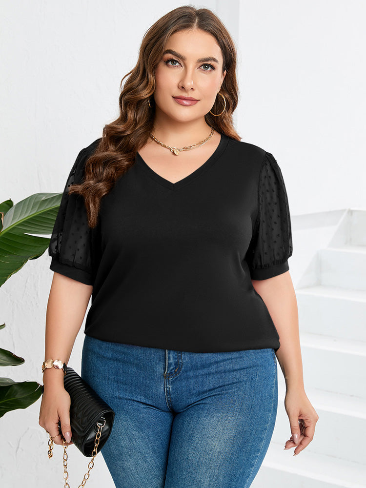 V-Neck Sleeve Belly Cover Top