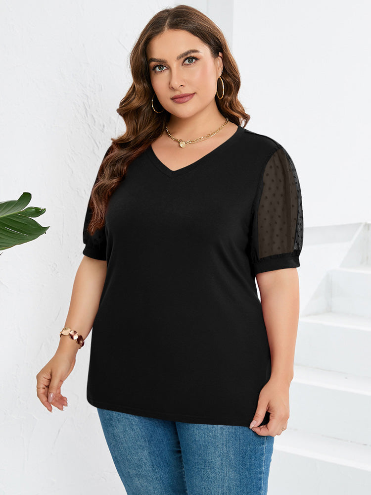 V-Neck Sleeve Belly Cover Top