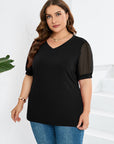 V-Neck Sleeve Belly Cover Top