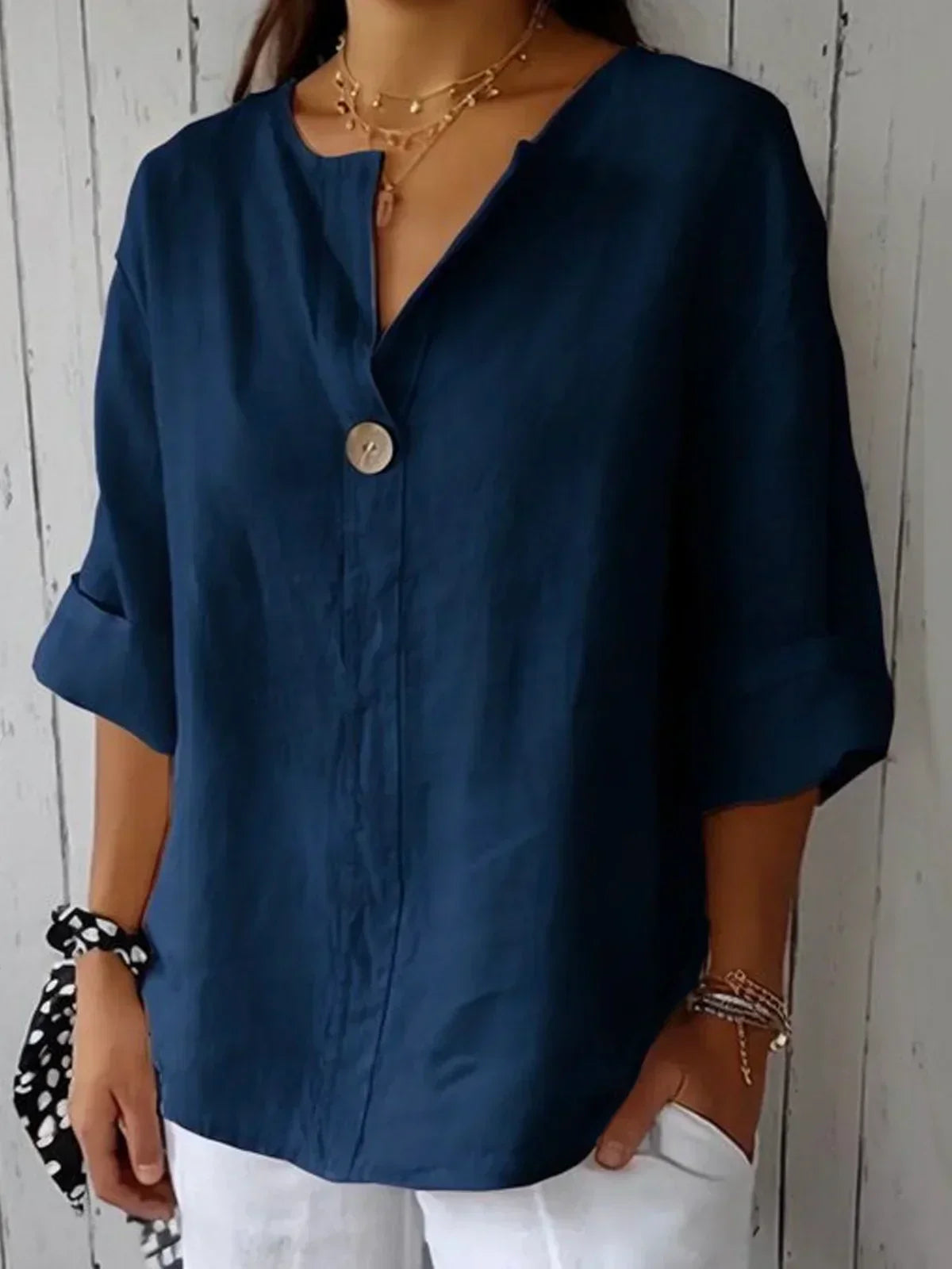 Casual V-Neck Blouse