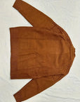 Elegant Brown Cable-Knit Cardigan with Decorative Buttons