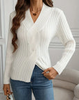 Elegant V-Neck Knit Sweater