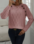 Solid Cable Knit Sweater for Women's