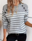 Striped Button Front Sweater