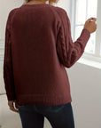 Solid Cable Knit Sweater for Women's