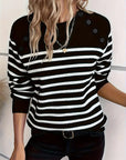 Striped Button Front Sweater