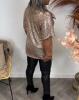 Sequins Elegant Top with Round Neck