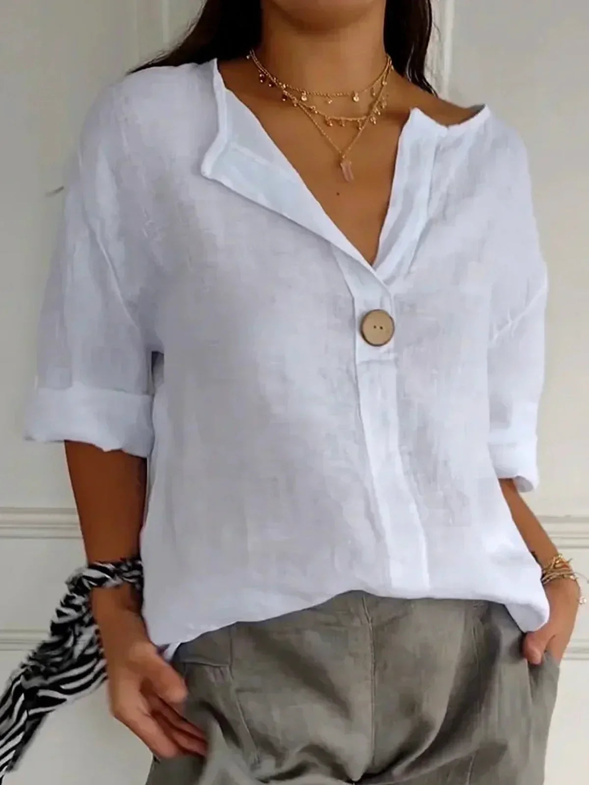 Casual V-Neck Blouse