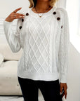 Solid Cable Knit Sweater for Women's