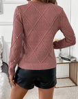 Elegant Pearl-Embellished Knit Sweater for Women