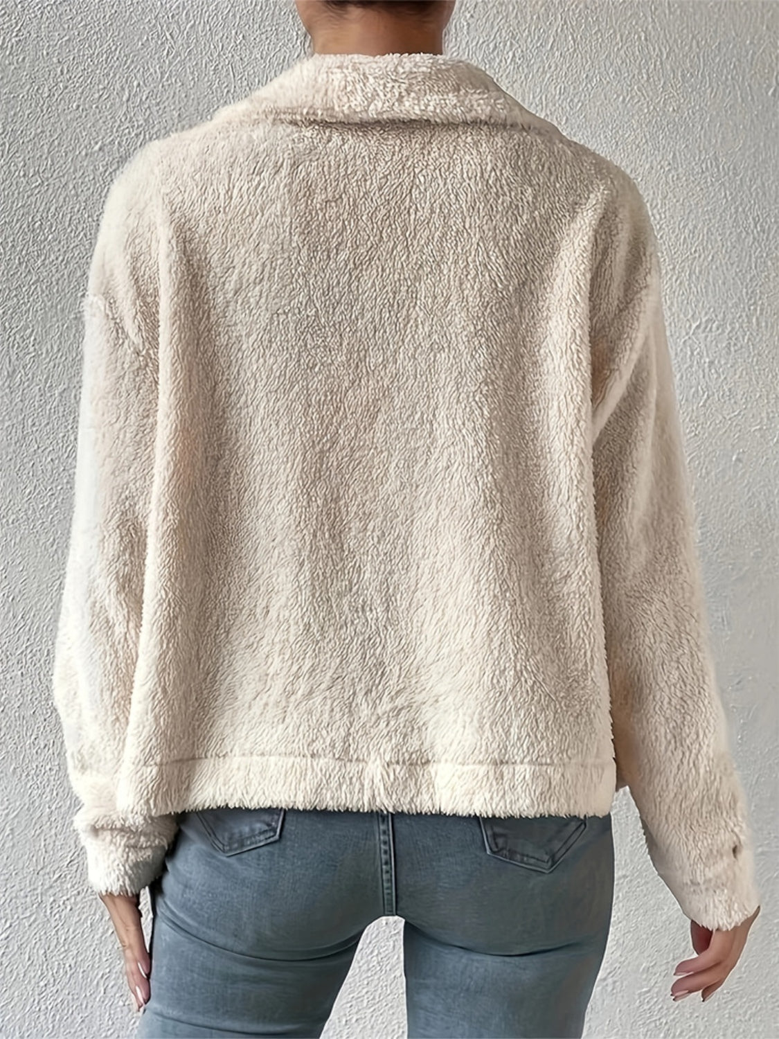 Collared Neck Button Up Cardigan with Decorative Pocket Flaps