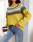 Retro geo print sweater