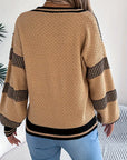 Women's Elegant Striped V-Neck Sweater